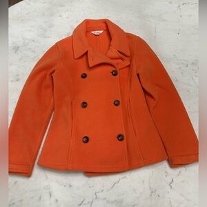 Lands' End Women's Orange Pea Coat